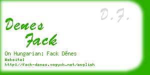 denes fack business card